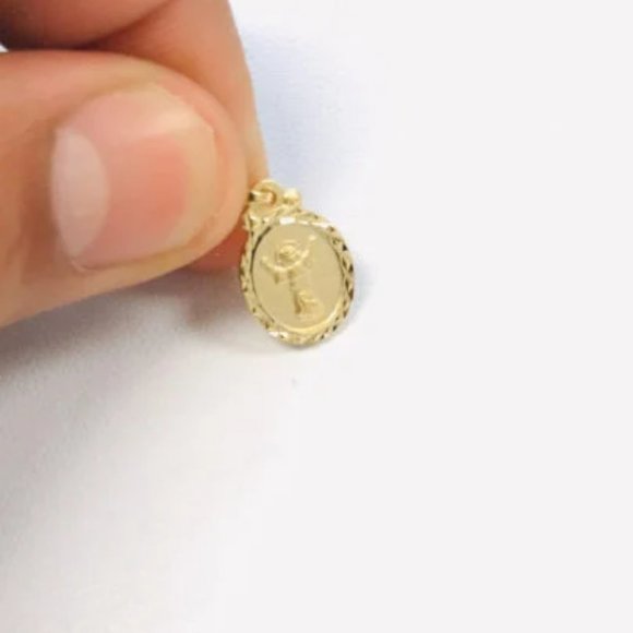 14K Gold Filled Divino Nino Necklace Charm Pendant 16" Kids Childrens/Baby Jesus - Picture 3 of 4